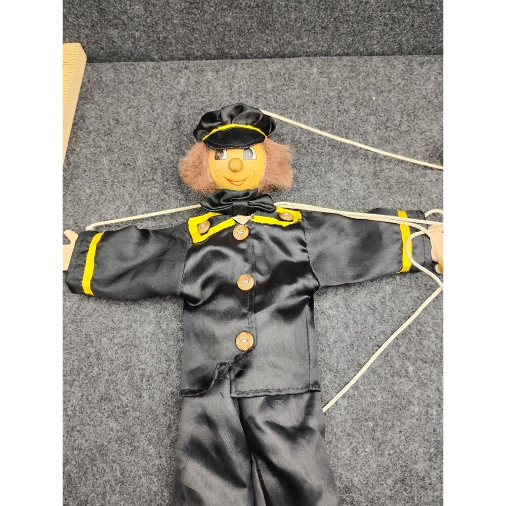 Vintage Sailor Military Policeman Wooden Marionette Puppet - Picture 8 of 8